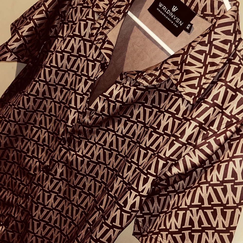 WRDNVSN Brown Monogram Shirt